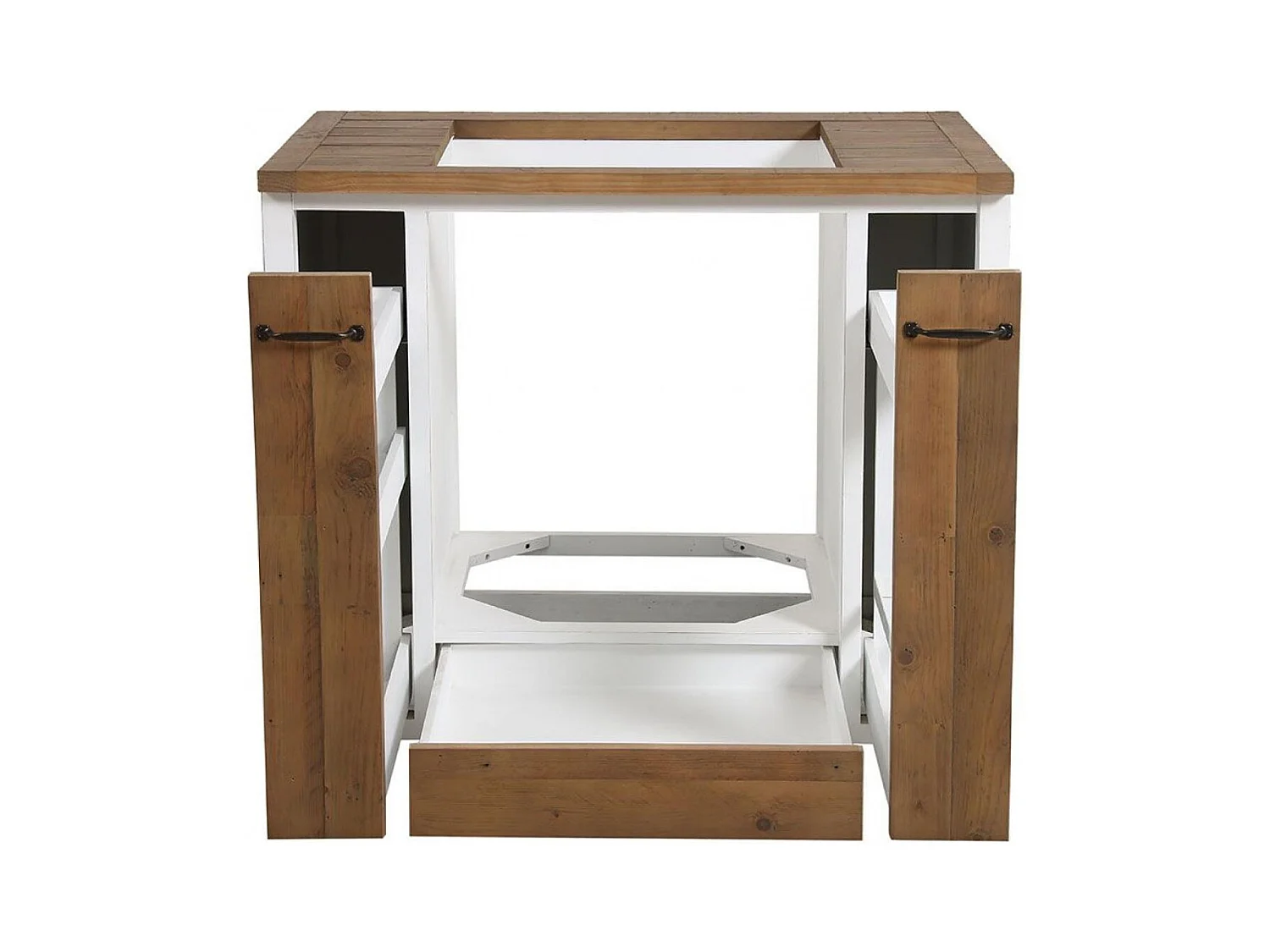 Meuble pour four et plaque Bois Blanc - Rivages Interior's