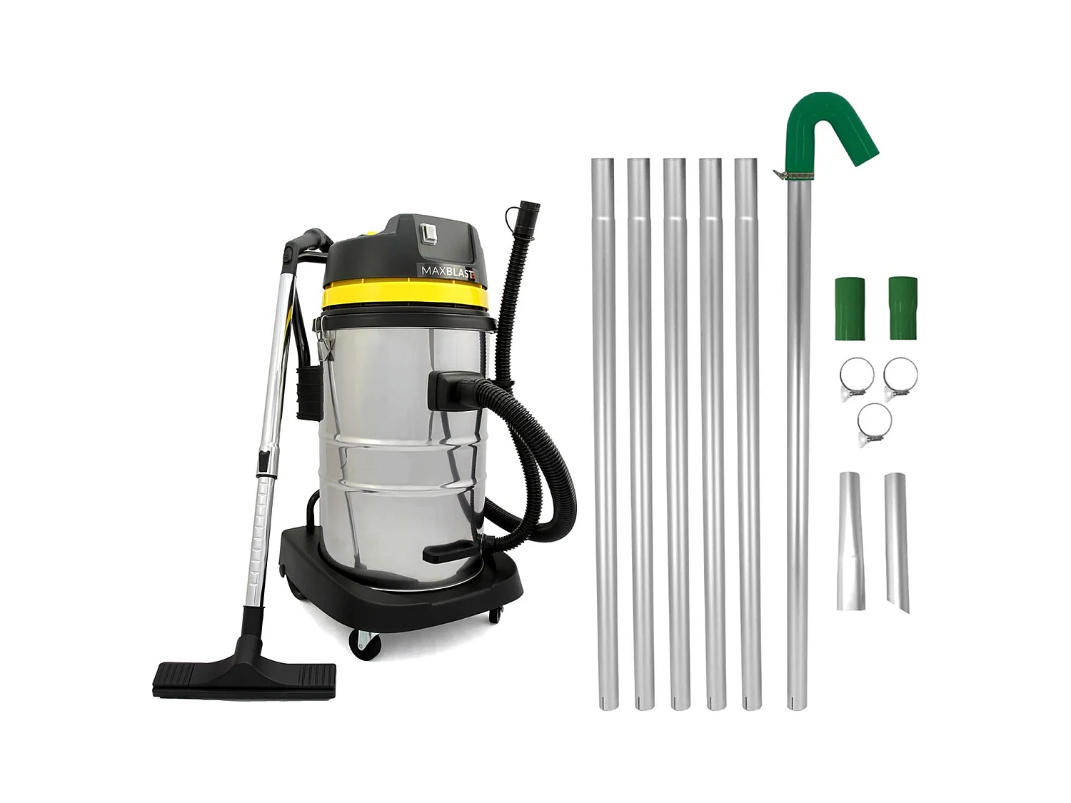 Aspirador industrial de 50L e hastes de calha de 72m