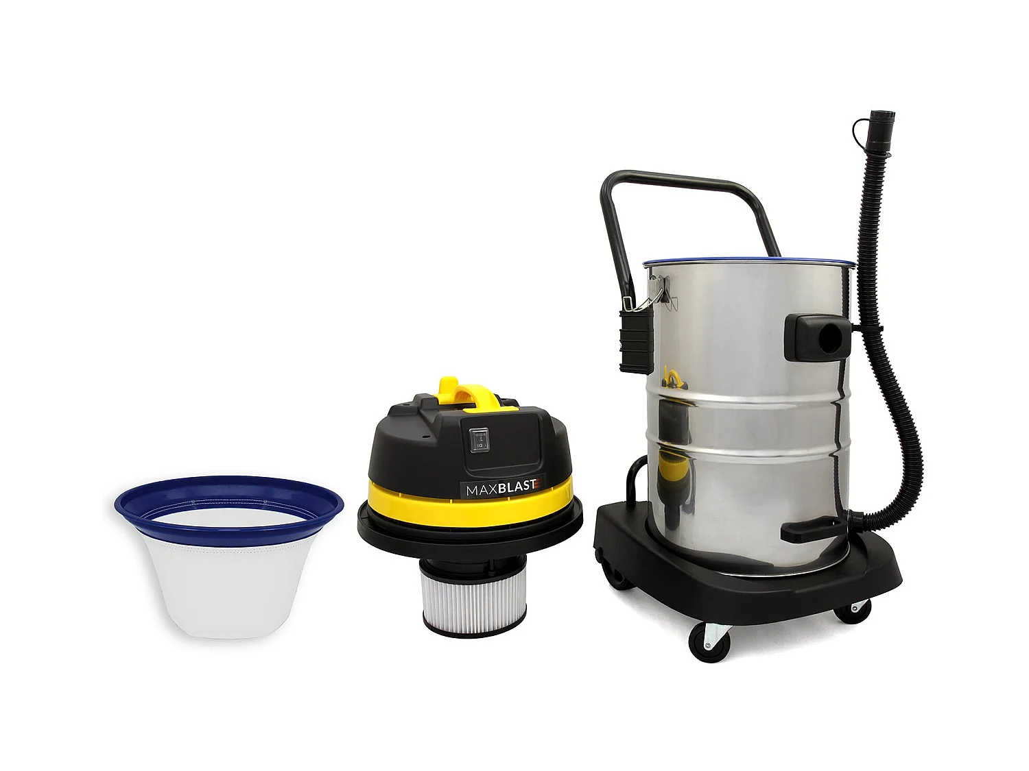 Aspirador industrial de 50L e hastes de calha de 72m