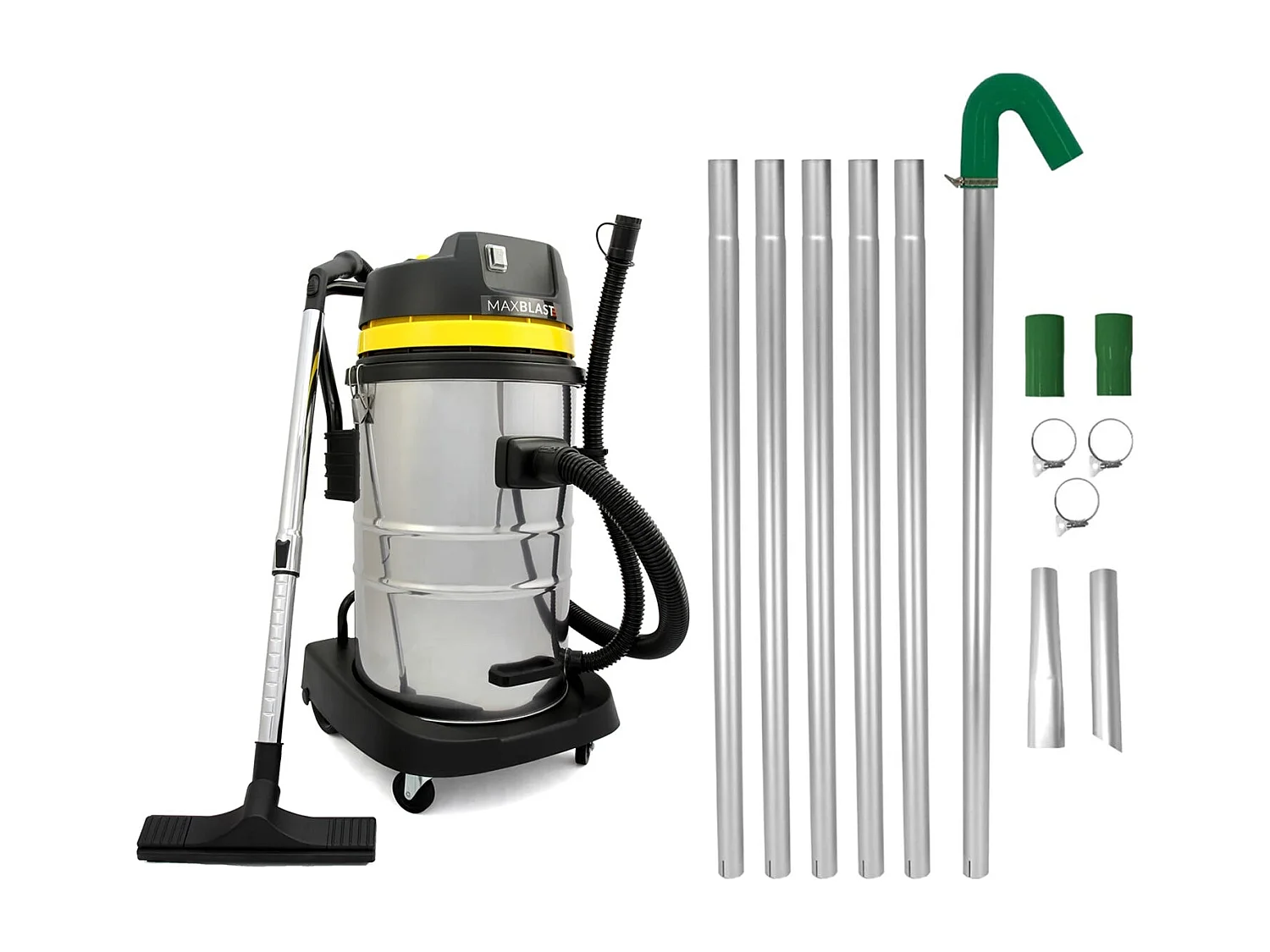 Kit Pulizia Grondaie con Tubi Estensibili + Aspiratore Industriale 50L