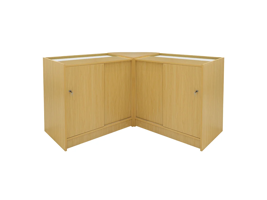 Esdoorn Winkel Toonbank Set Harmonia LED B900 C900 LM60 Afsluitbaar Vitrinekast