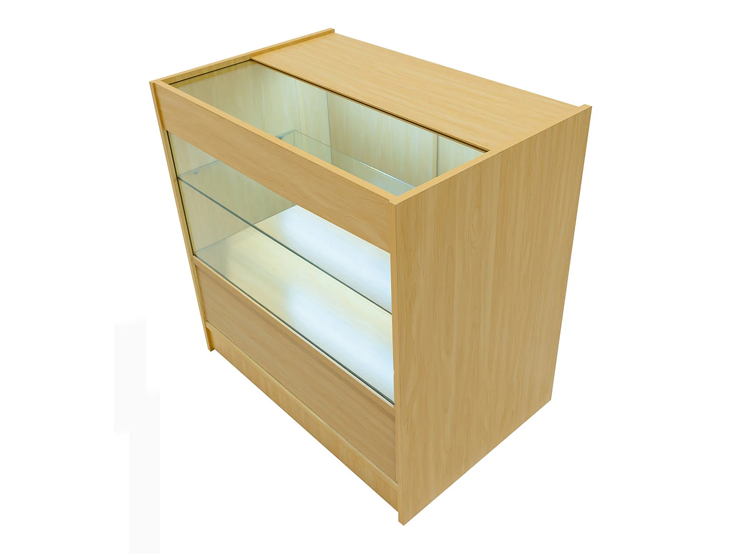 Esdoorn Winkel Toonbank Set Harmonia LED B900 C900 LM60 Afsluitbaar Vitrinekast