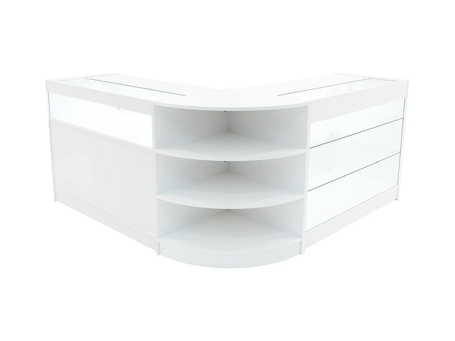 Set Mostradores Comerciales con Luz LED "DEMETER"  LM60 + K1200 + B1200 – Blanco