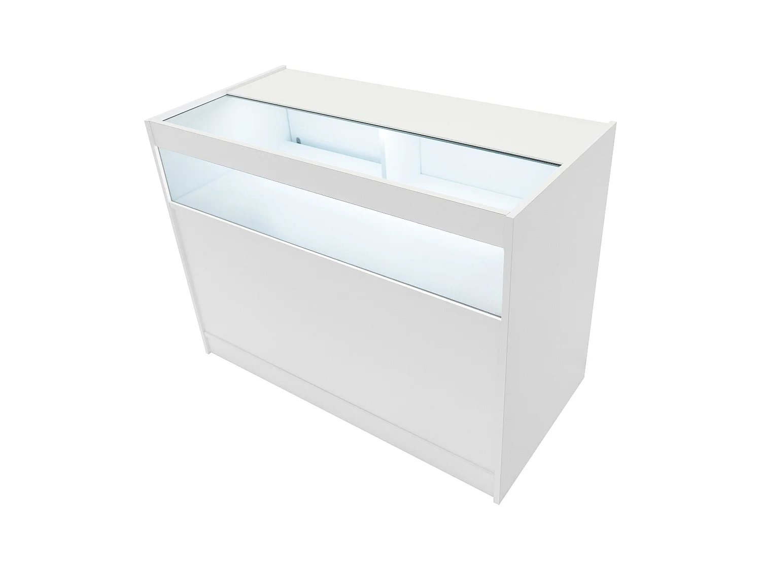 Set Mostradores Comerciales con Luz LED "DEMETER"  LM60 + K1200 + B1200 – Blanco