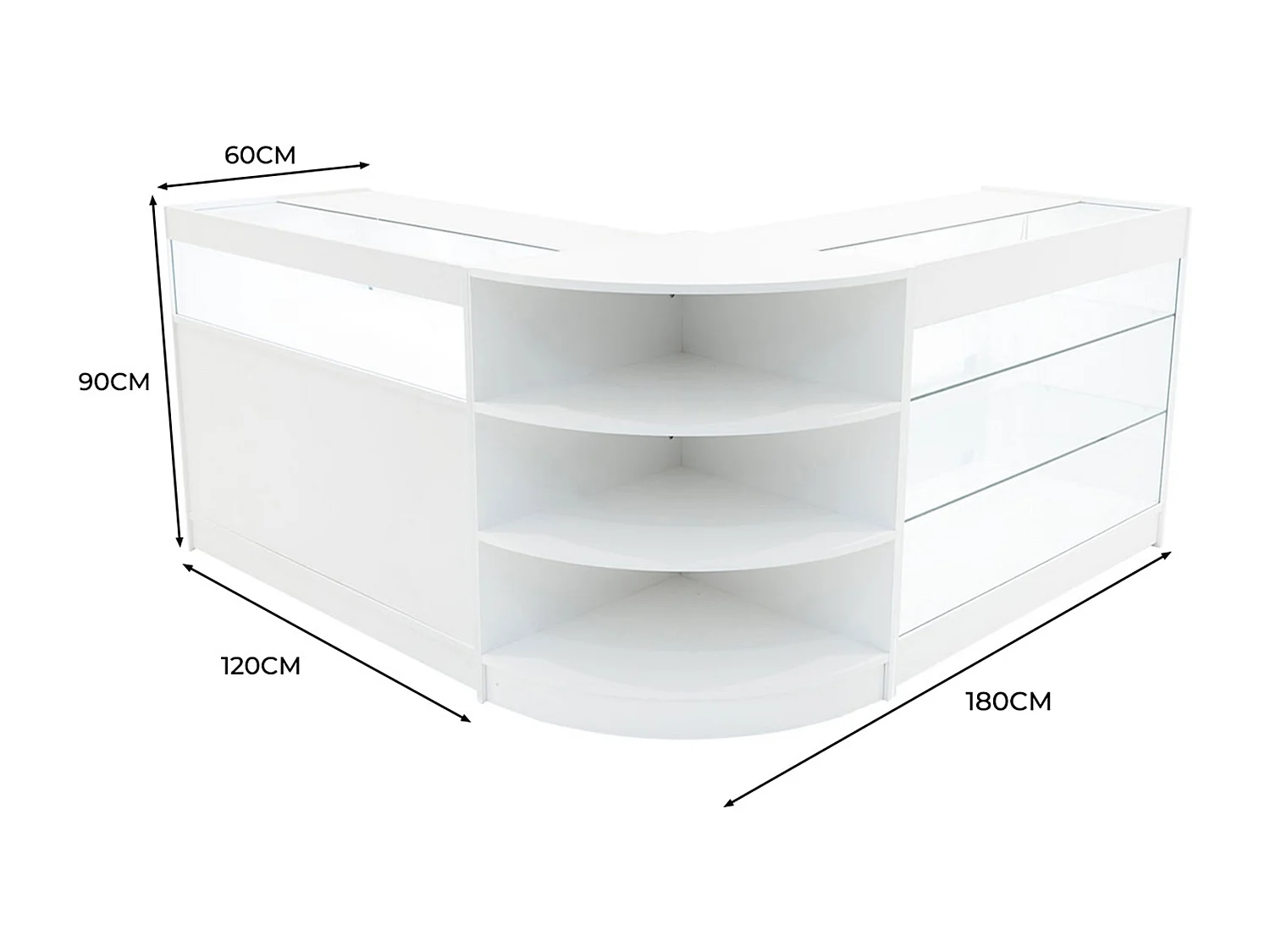 Comptoirs de Vente à LED Ensemble Demeter - Blanc LM60, K1200, B1200