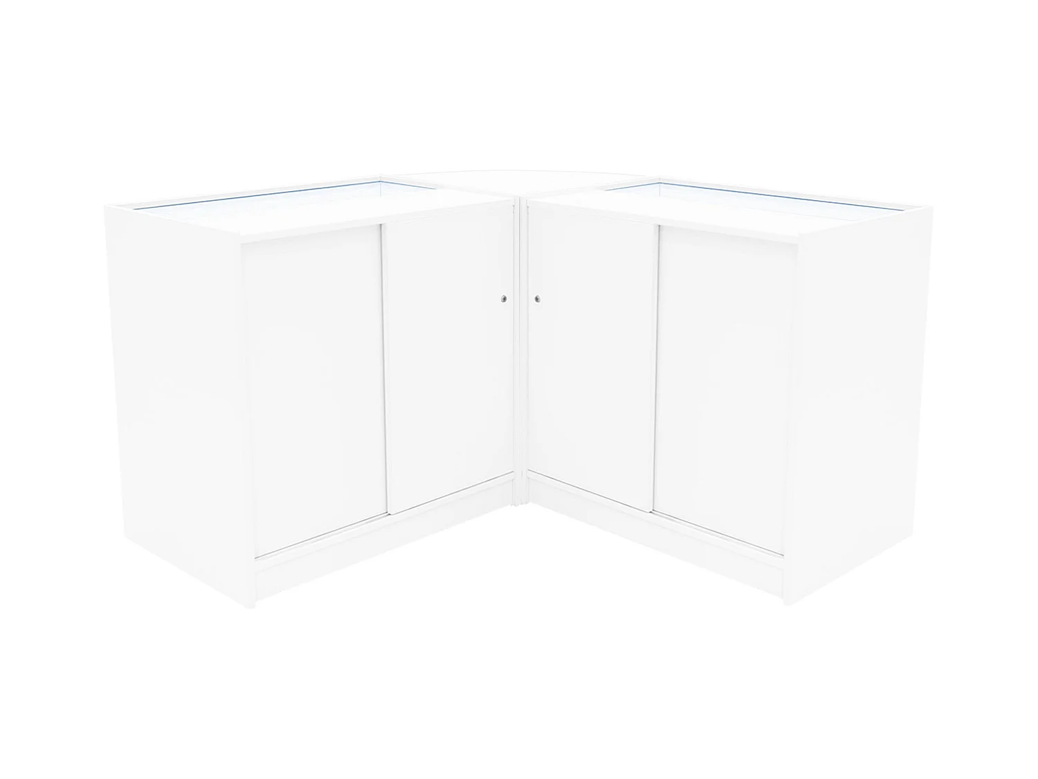 Set Mostradores Comerciales con Luz LED "HARMONIA" LM60 + B900 + C900 – Blanco