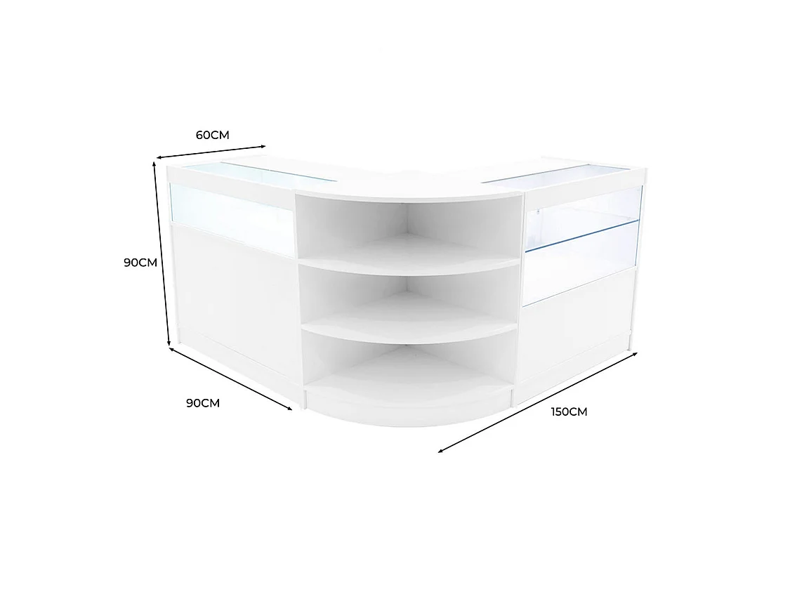 Harmonia LED-myymälätiskisarja B900, C900 ja LM60 - valkoinen