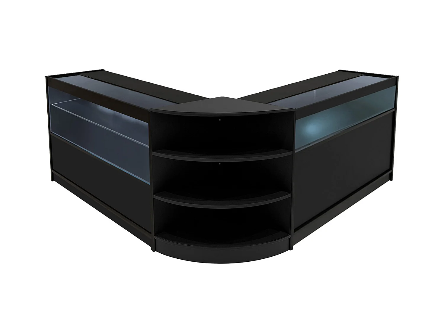 Set Mostradores Comerciales con Luz LED "HARMONIA" LM60 + B1200 + C1200 – Negro