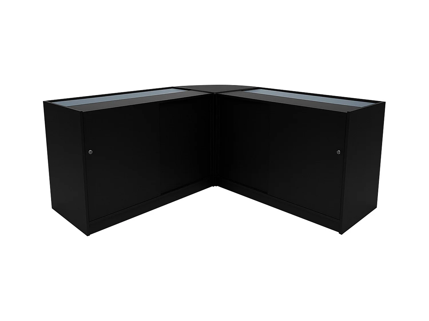 Set Mostradores Comerciales con Luz LED "HARMONIA" LM60 + B1200 + C1200 – Negro