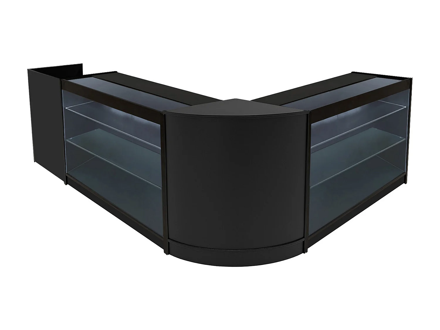 Conjunto de BalcÃµes Comerciais com Luz LED "ARIES" CM60 + 2xK1200 + TB60 â€“ cor Preto