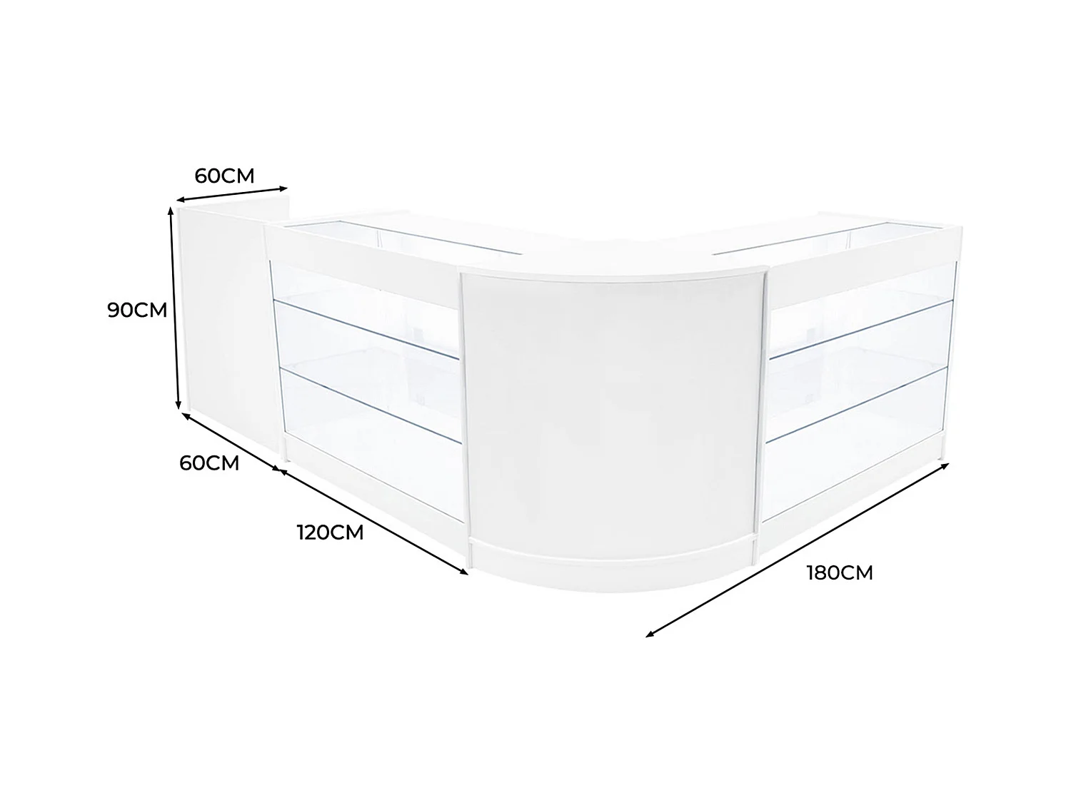 Zestaw oświetlenia sklepowego Aries LED CM60, TB60 i 2 x K1200 – biały