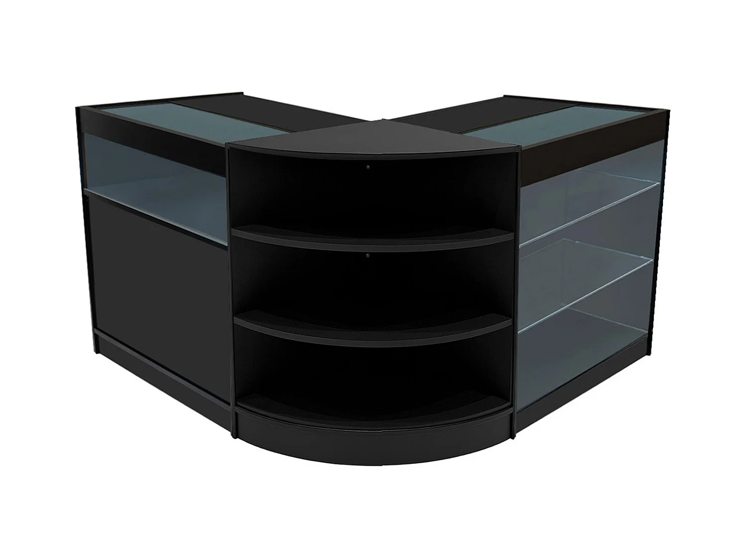 Set Mostradores Comerciales con Luz LED "DEMETER"  LM60 + K900 + B900 – Negro