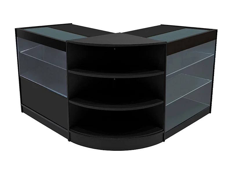 Set Mostradores Comerciales con Luz LED "CALLIOPE"  LM60 + K900 + C900 – Negro