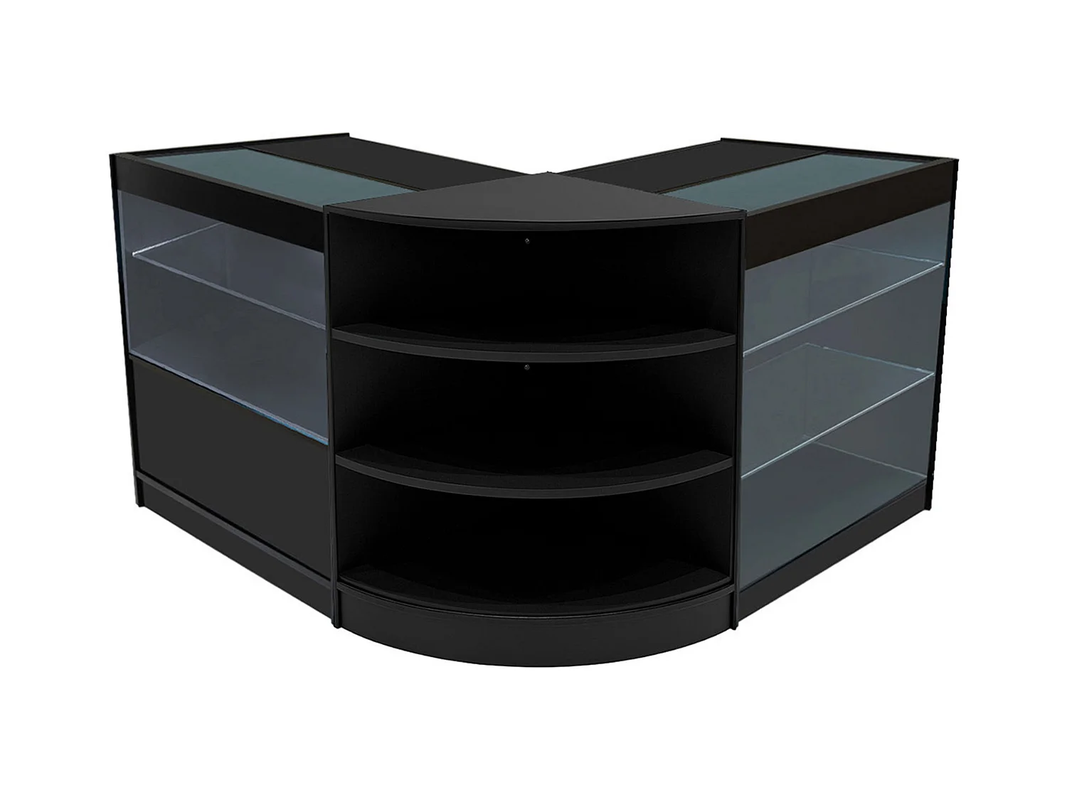 Conjunto de BalcÃµes Comerciais com Luz LED  "CALLIOPE" LM60 + K900 + C900 â€“ cor Preto