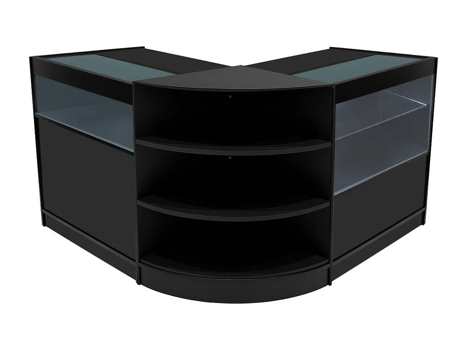 Conjunto de BalcÃµes Comerciais com Luz LED "HARMONIA" LM60 + B900 + C900 â€“ cor Preto