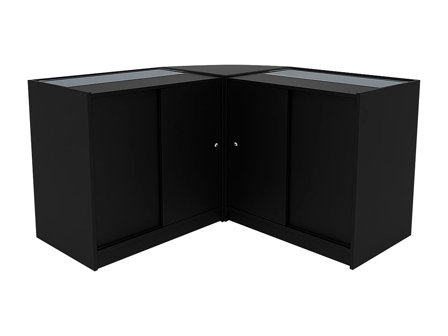 Set Mostradores Comerciales con Luz LED "HARMONIA" LM60 + B900 + C900 – Negro