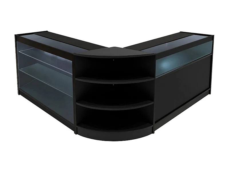 Set Mostradores Comerciales con Luz LED "DEMETER"  LM60 + K1200 + B1200 – Negro