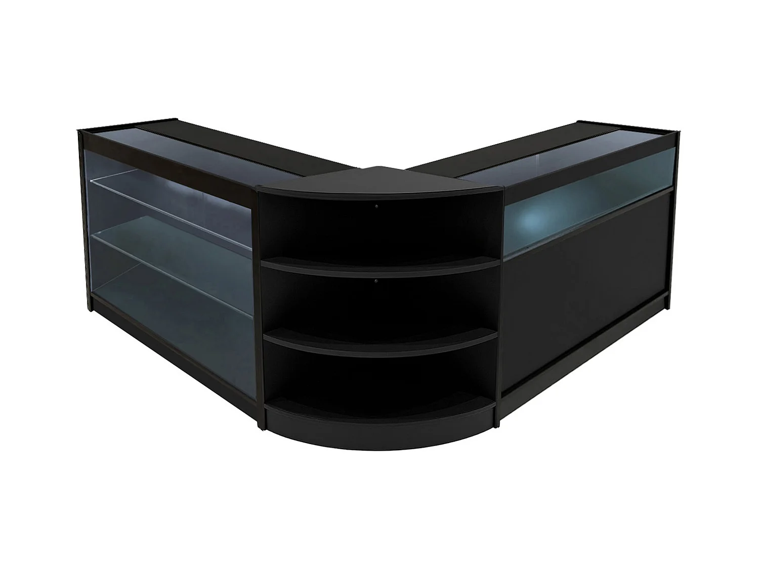 Set Mostradores Comerciales con Luz LED "DEMETER"  LM60 + K1200 + B1200 – Negro