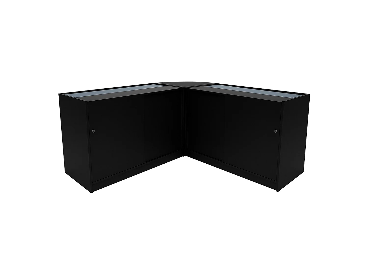 Demeter LED Verkaufstheken-Set LM60 + K1200 + B1200 - Schwarz
