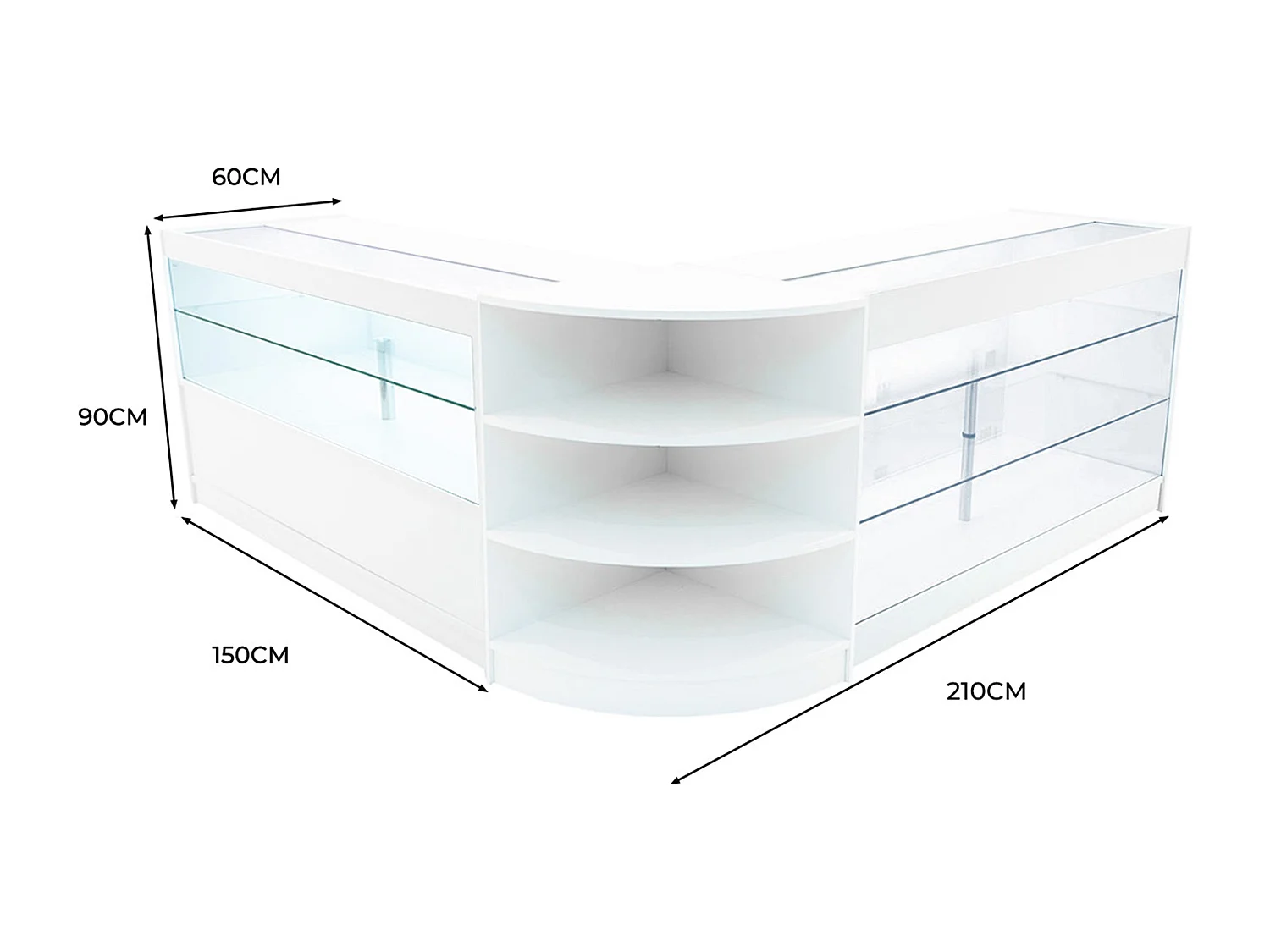 Calliope LED Winkel Toonbank Set K1500, C1500 & LM60 - Wit