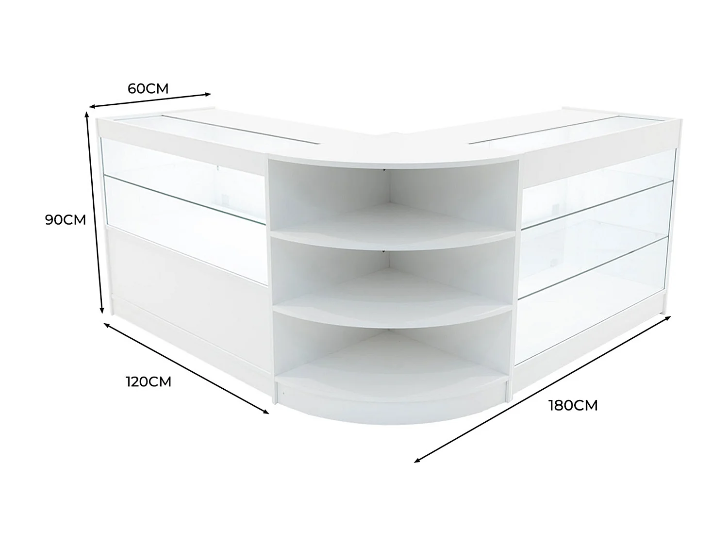 Comptoirs de Vente à LED Ensemble Calliope - Blanc LM60, K1200, C1200