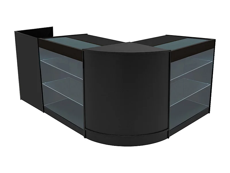 Conjunto de BalcÃµes Comerciais com Luz LED "ARIES" CM60 + 2xK900 + TB60 â€“ cor Preto