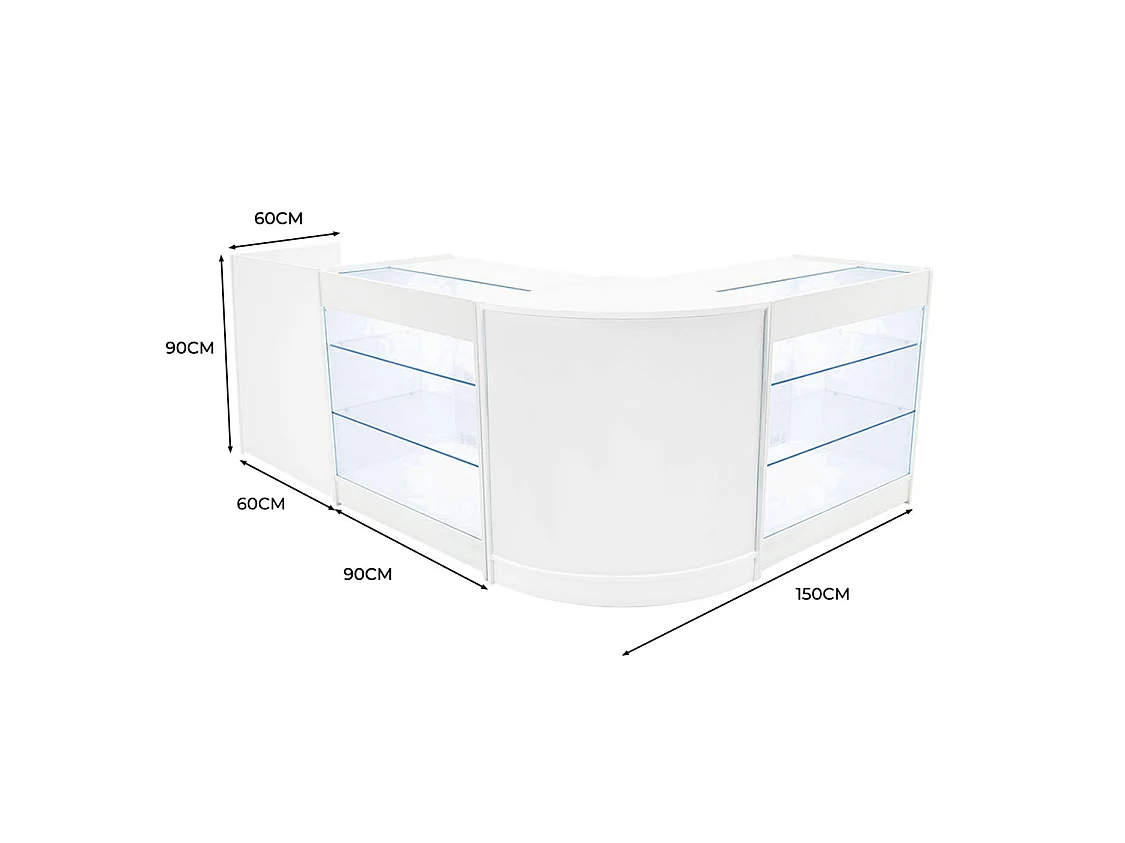 Aries LED-myymälätiski CM60, TB60 ja 2 x K900 - Valkoinen