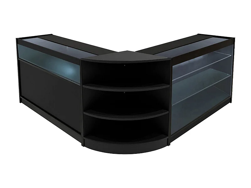 Set Mostradores Comerciales con Luz LED "CALLIOPE"  LM60 + K1200 + C1200 – Negro