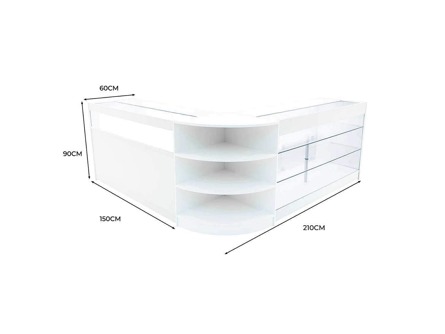 Demeter LED Verkaufstheken-Set LM60 + K1500 + B1500 - Weiß