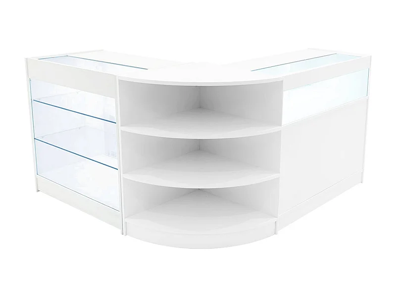 Set Mostradores Comerciales con Luz LED "DEMETER"  LM60 + K900 + B900 – Blanco