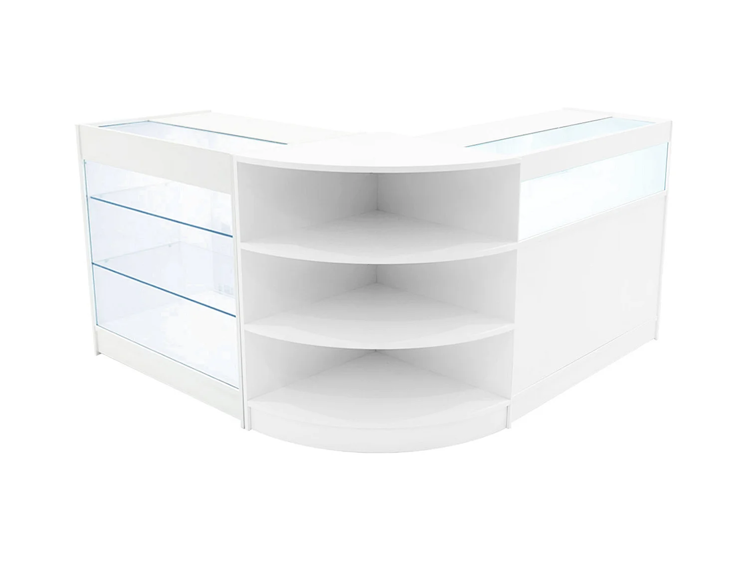 Set Mostradores Comerciales con Luz LED "DEMETER"  LM60 + K900 + B900 – Blanco