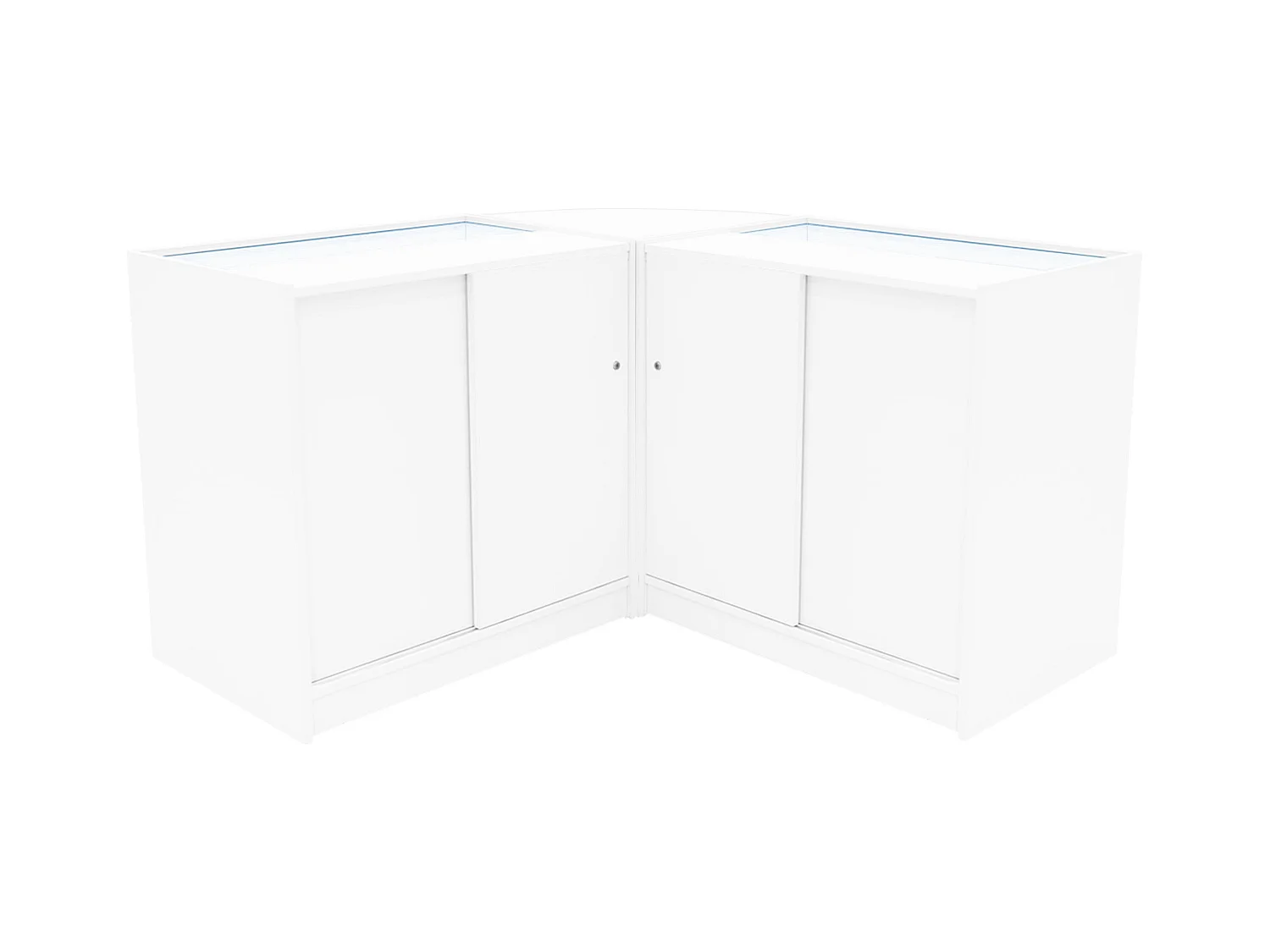 Set Mostradores Comerciales con Luz LED "DEMETER"  LM60 + K900 + B900 – Blanco