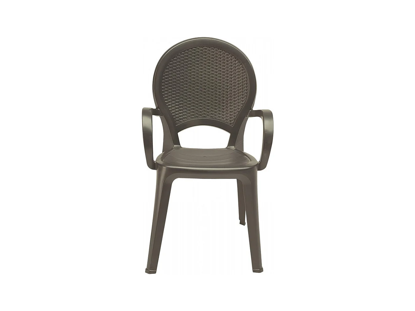 SET 4 POLTRONE da giardino schienale rattan impilabile