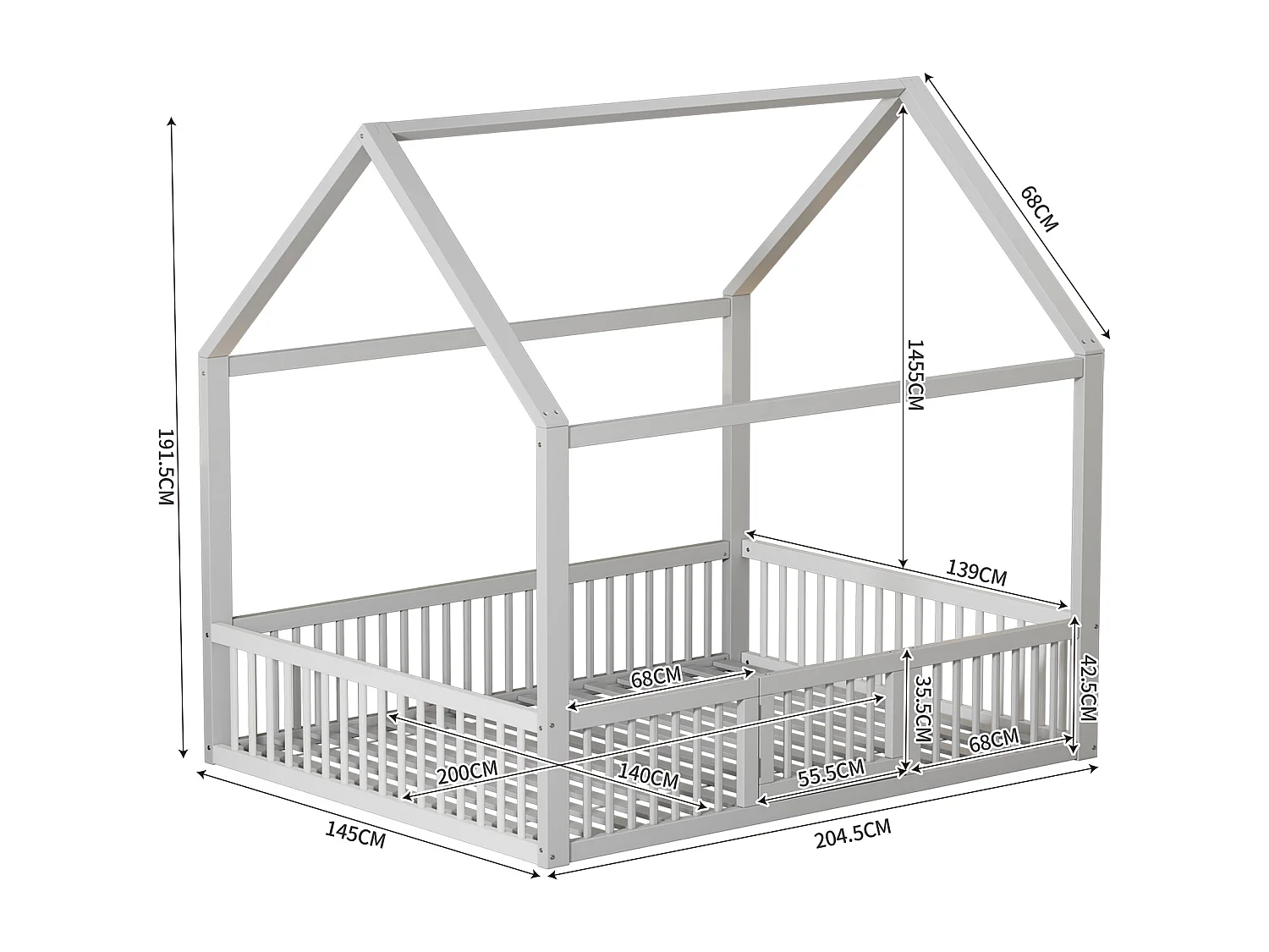 Lit enfant 90x200 cm - lit en forme de voiture avec rangements et roues lumineuses - similicuir - jaune (sans matelas)