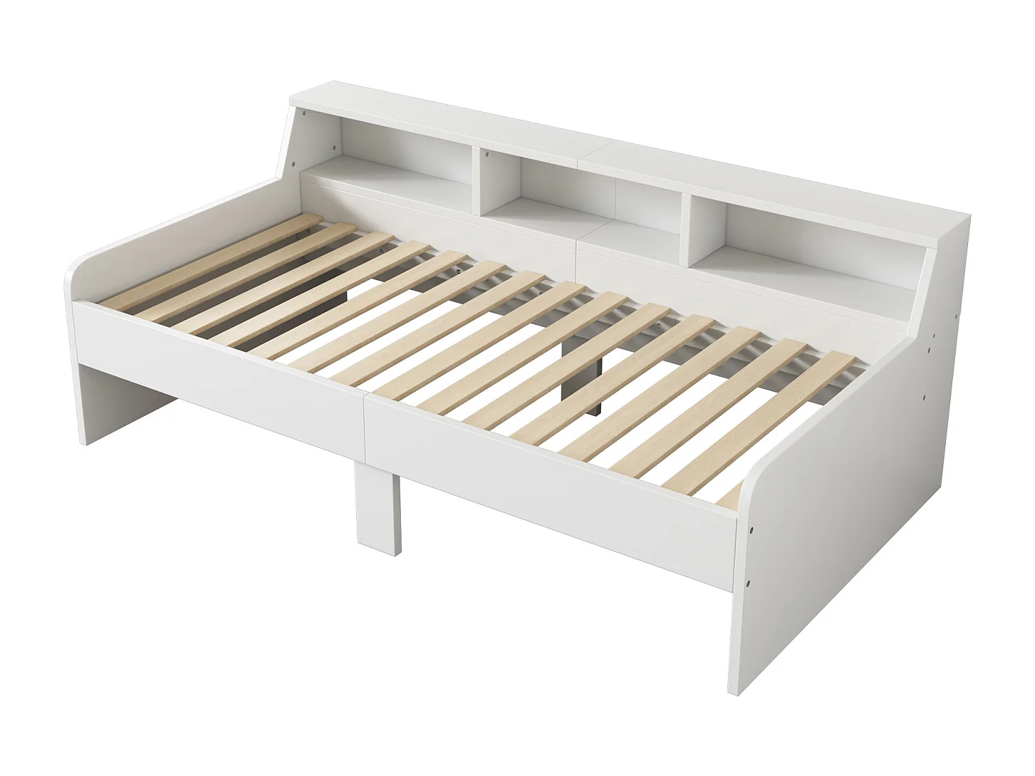 Lit coffre 140x200 cm avec sommier - tête de lit capitonnée - similicuir - noir (sans matelas)