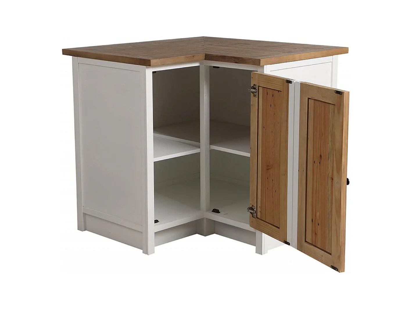 Meuble de cuisine bas d'angle Bois Blanc - Rivages Interior's