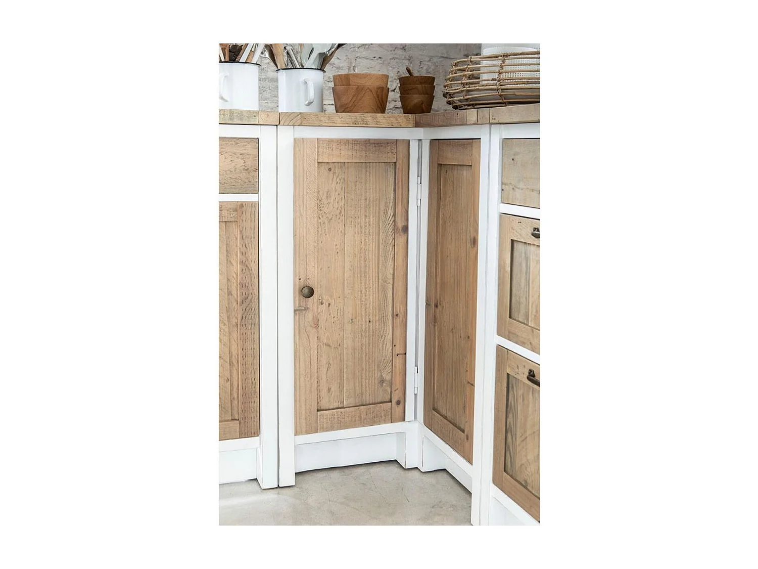 Meuble de cuisine bas d'angle Bois Blanc - Rivages Interior's