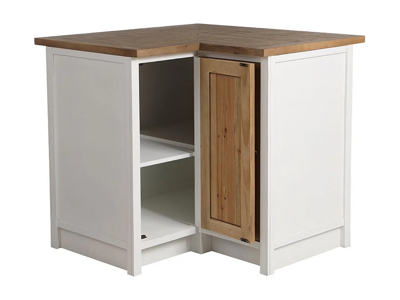 Meuble de cuisine bas d'angle Bois Blanc - Rivages Interior's