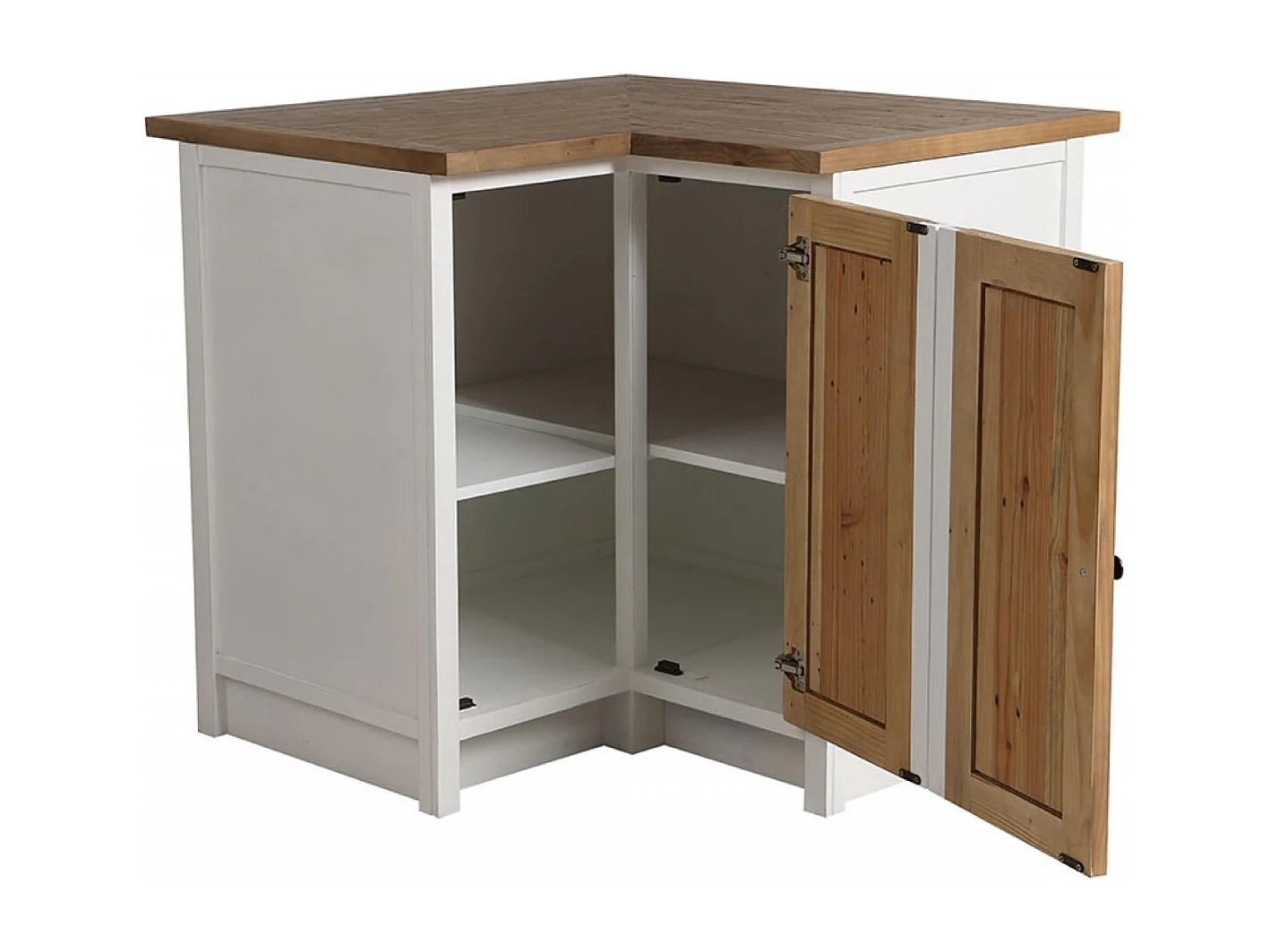 Meuble de cuisine bas d'angle Bois Blanc - Rivages Interior's