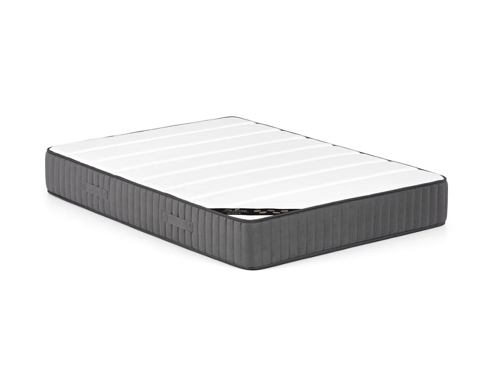Bett mit Stauraum 200 x 200 cm + Kopfteil gepolstert + Matratze - Stoff Beige - MASSIMO