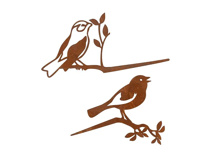 Décors de jardin en métal Oiseaux (lot de 2)