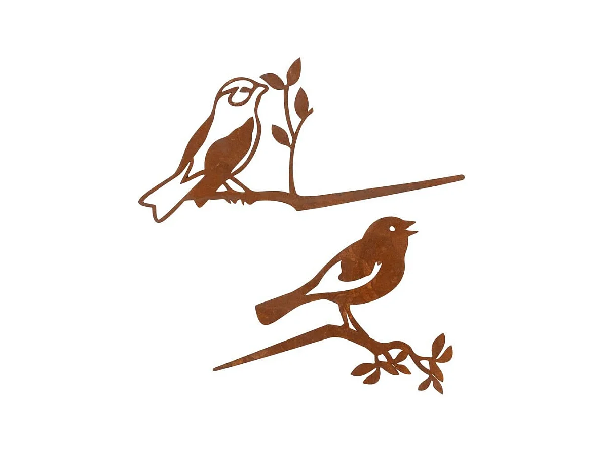 Décors de jardin en métal Oiseaux (lot de 2)