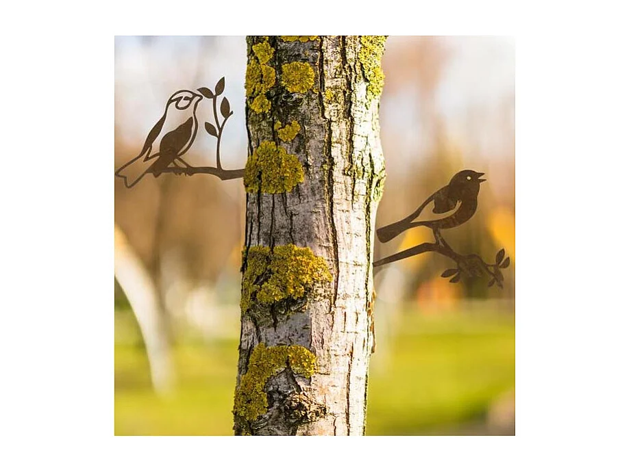 Décors de jardin en métal Oiseaux (lot de 2)