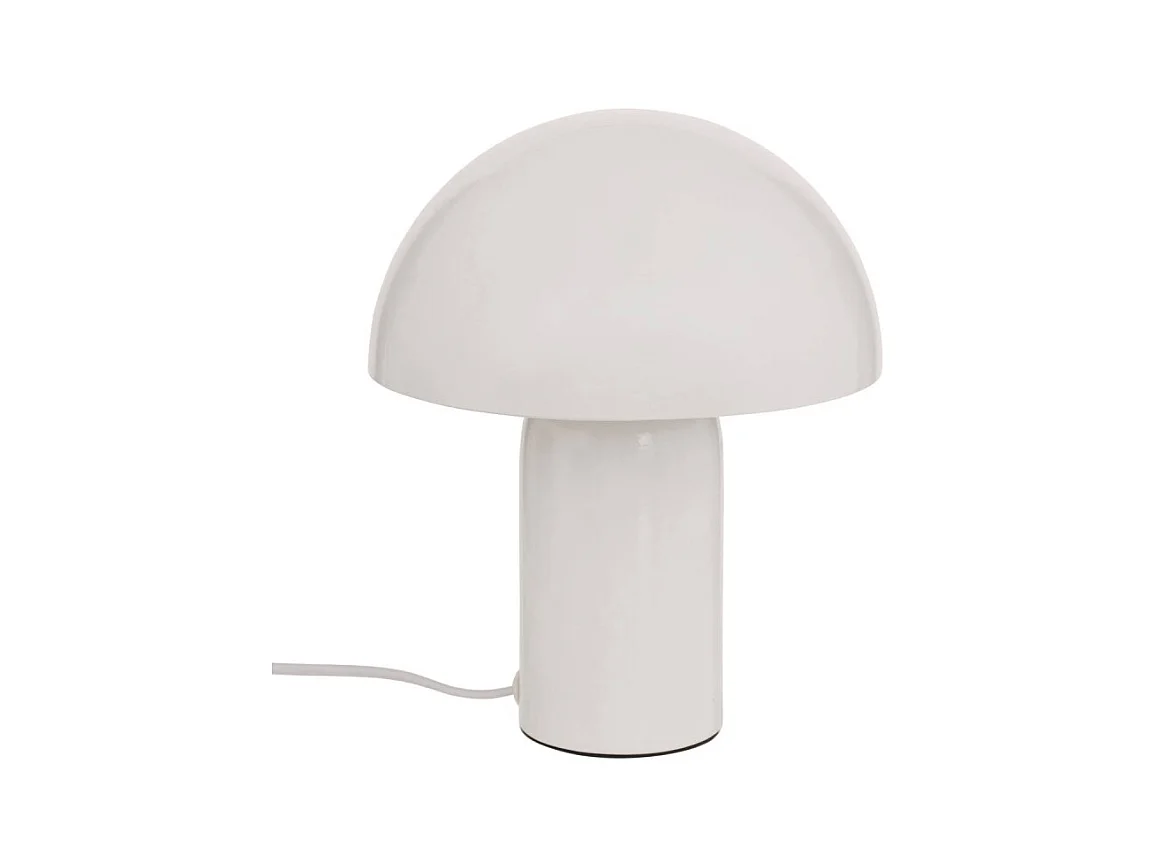 Lampe champignon H24,5 cm Lito métal blanc Atmosphera