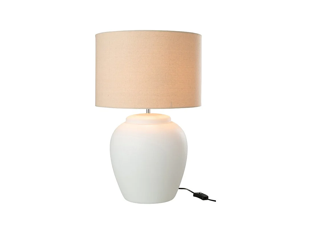 Lámpara con pantalla de cerámica blanco 41x41x60 cm.