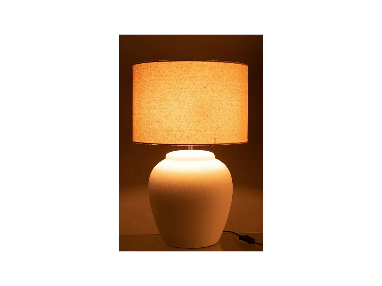 Lámpara con pantalla de cerámica blanco 41x41x60 cm.