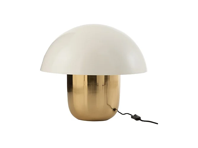 Lámpara seta hierro blanco/oro Alt. 47 cm