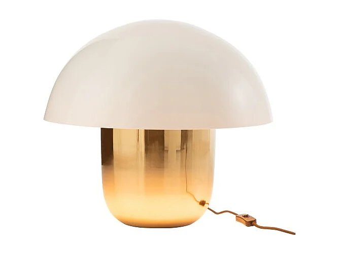 Lámpara seta hierro blanco/oro Alt. 47 cm