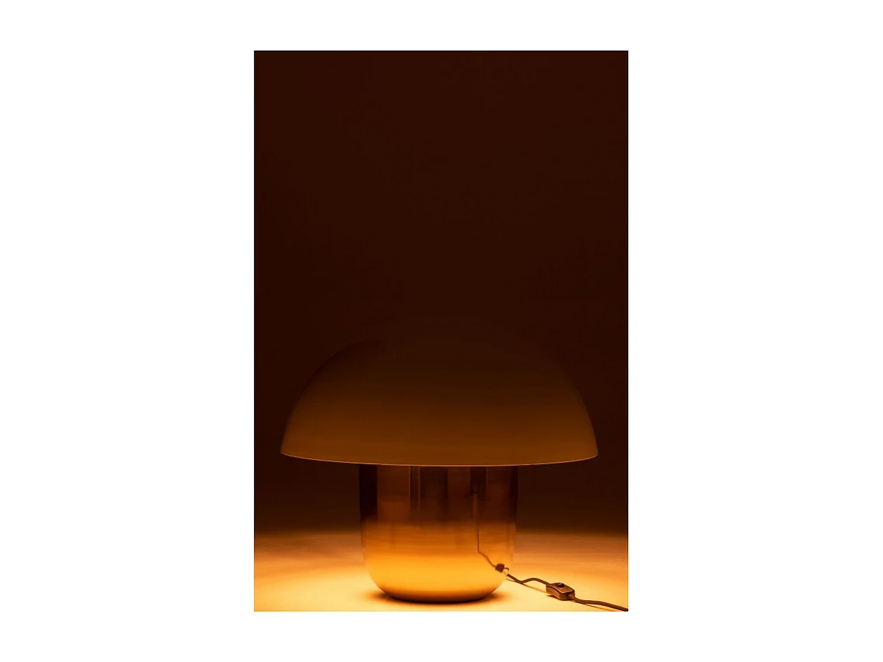 Lámpara seta hierro blanco/oro Alt. 47 cm