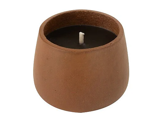 Vela exterior 18h de cemento marrón 14x14x11 cm